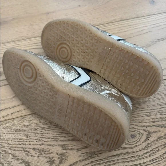 NEW GOLD VERBENAS SUEDE LEATHER SNEAKER 37 Spain European - Picture 4 of 5